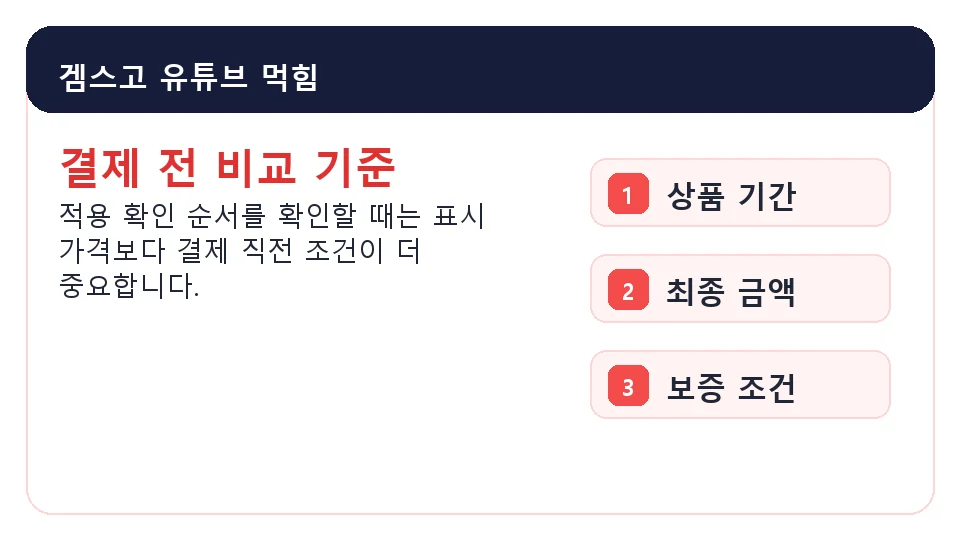 겜스고 유튜브 먹힘 가격 기간 보증 조건 확인 이미지